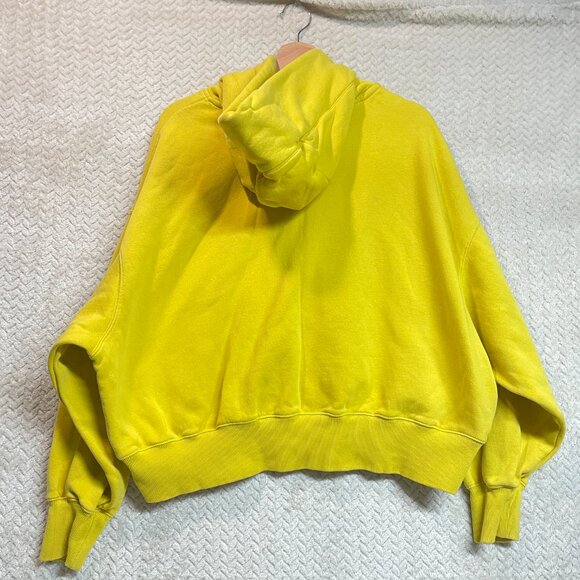 Nike Center Swoosh Yellow Oversized Boxy Pullover Hoodie Streetwear Small - Picture 7 of 10